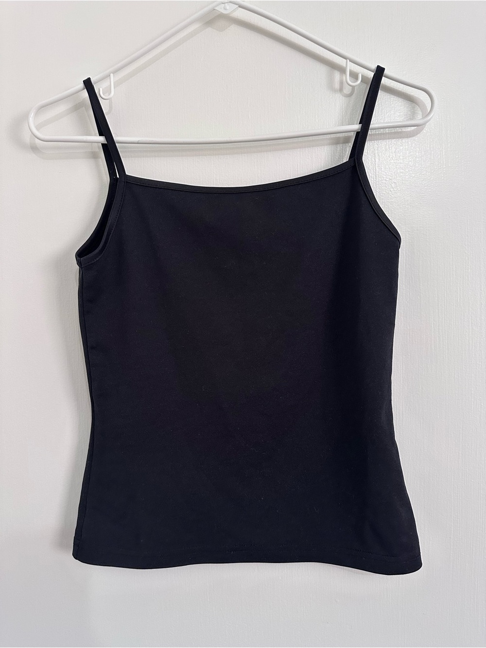Vintage Y2K Miss Shop Basic Black Cami Top Sz 8 XS Spaghetti Strap Made In Korea